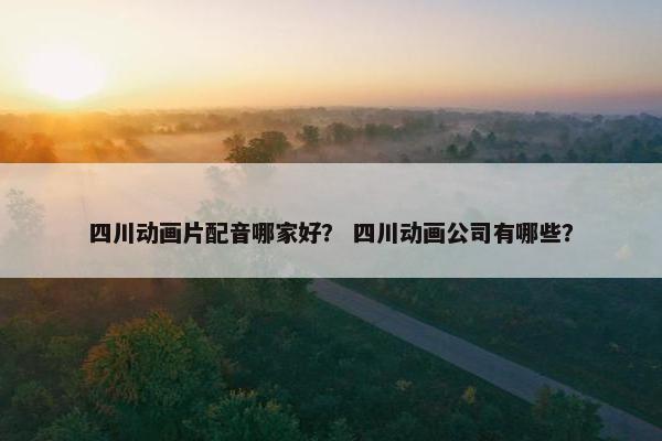 四川动画片配音哪家好？ 四川动画公司有哪些？