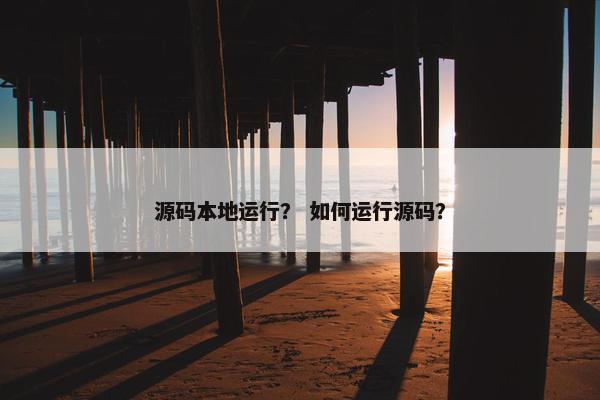源码本地运行？ 如何运行源码？