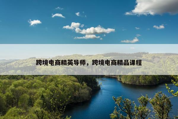 跨境电商精英导师，跨境电商精品课程