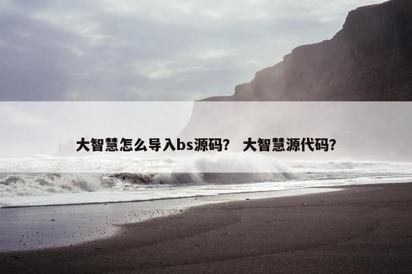 大智慧怎么导入bs源码？ 大智慧源代码？