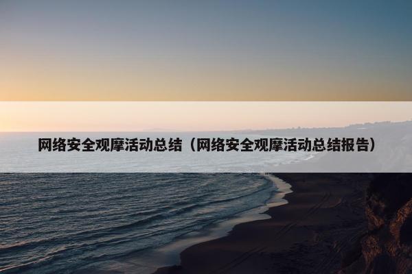 网络安全观摩活动总结（网络安全观摩活动总结报告）
