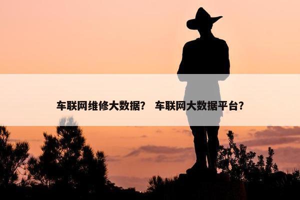 车联网维修大数据？ 车联网大数据平台？