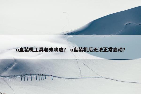 u盘装机工具老未响应？ u盘装机后无法正常启动？