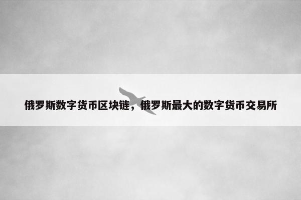 俄罗斯数字货币区块链，俄罗斯最大的数字货币交易所