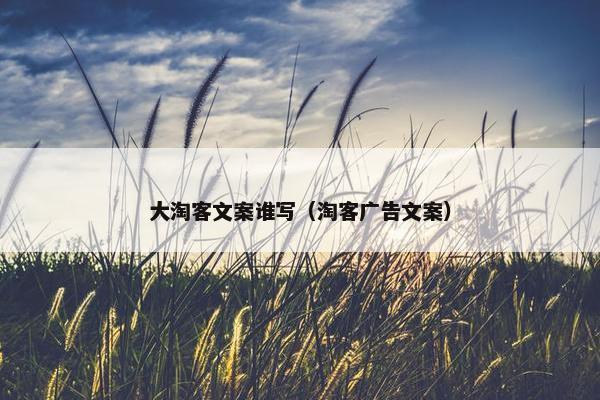 大淘客文案谁写（淘客广告文案）