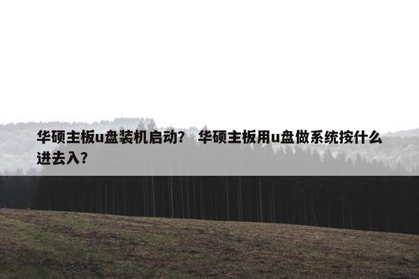 华硕主板u盘装机启动？ 华硕主板用u盘做系统按什么进去入？