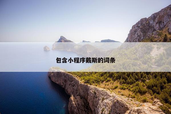 包含小程序戴斯的词条