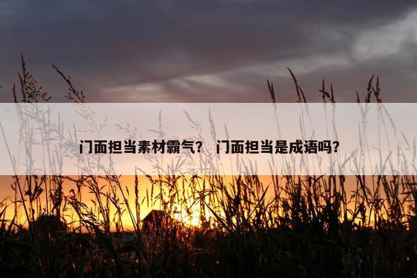 门面担当素材霸气？ 门面担当是成语吗？