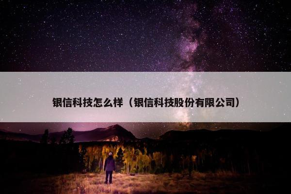银信科技怎么样（银信科技股份有限公司）