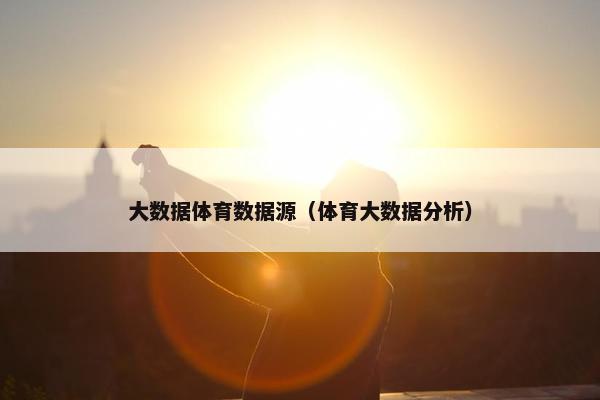 大数据体育数据源（体育大数据分析）