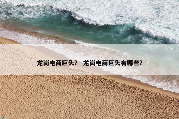 龙岗电商巨头？ 龙岗电商巨头有哪些？