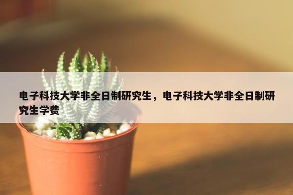 电子科技大学非全日制研究生，电子科技大学非全日制研究生学费