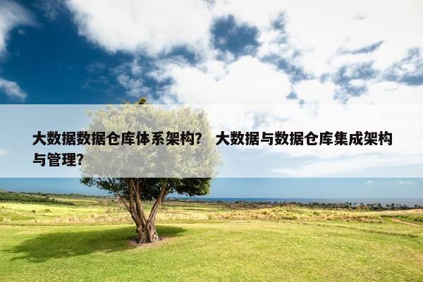 大数据数据仓库体系架构？ 大数据与数据仓库集成架构与管理？