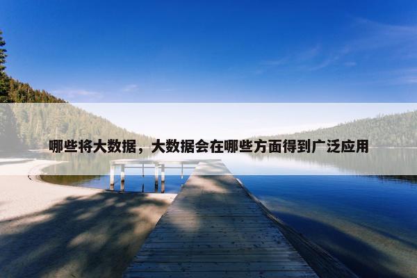哪些将大数据，大数据会在哪些方面得到广泛应用