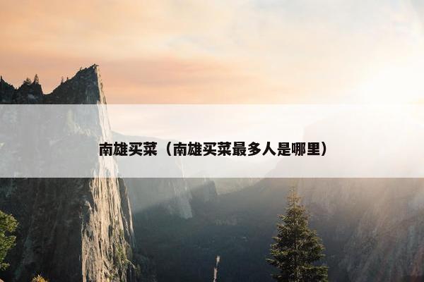 南雄买菜（南雄买菜最多人是哪里）