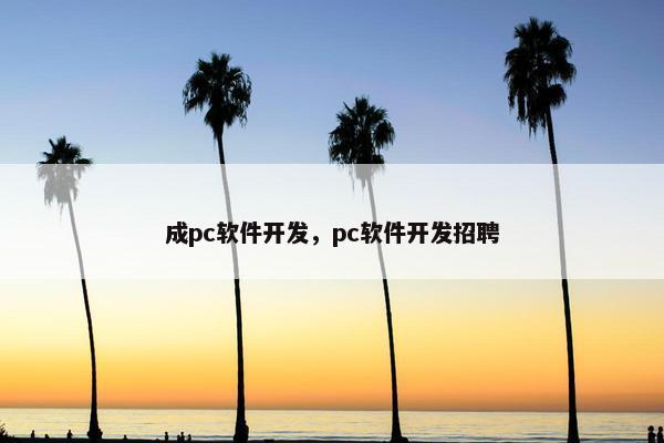 成pc软件开发，pc软件开发招聘