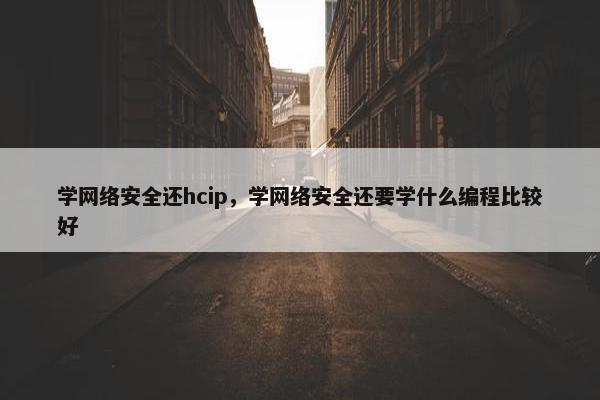 学网络安全还hcip，学网络安全还要学什么编程比较好