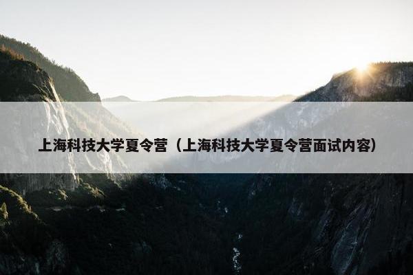 上海科技大学夏令营（上海科技大学夏令营面试内容）