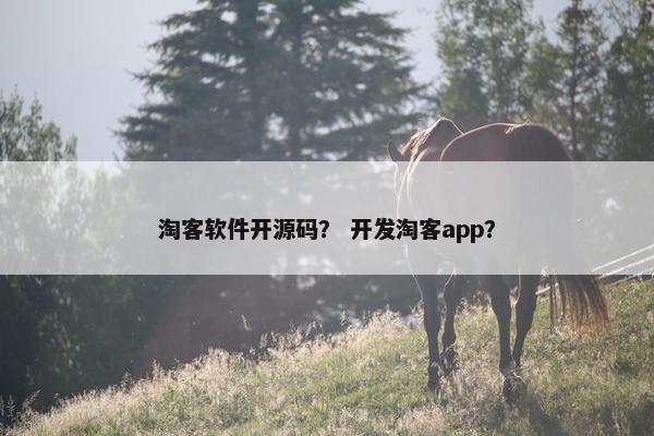 淘客软件开源码？ 开发淘客app？