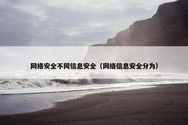 网络安全不同信息安全（网络信息安全分为）