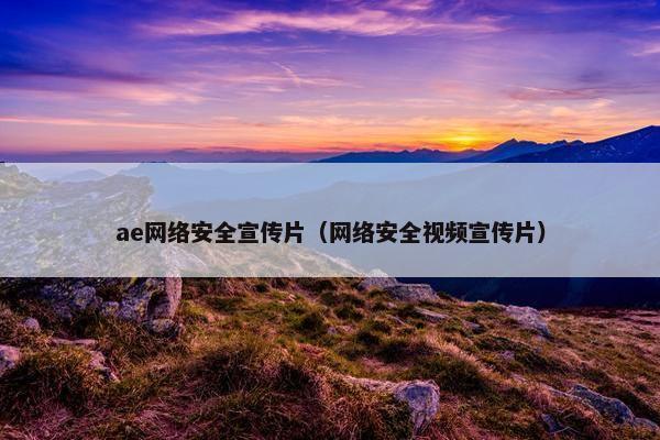 ae网络安全宣传片（网络安全视频宣传片）