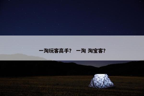 一淘玩客高手？ 一淘 淘宝客？