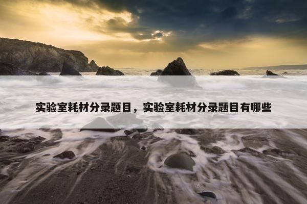 实验室耗材分录题目，实验室耗材分录题目有哪些