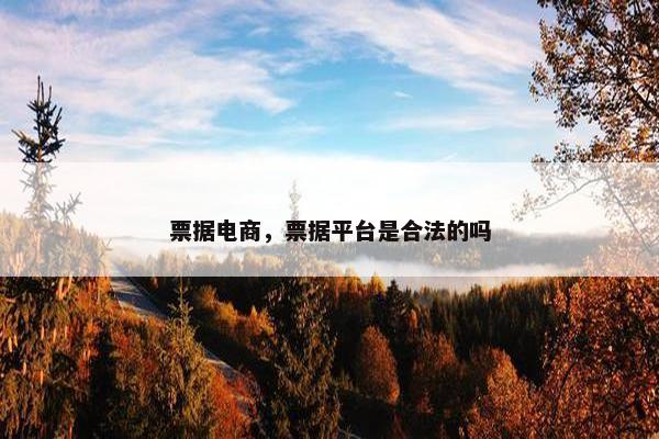 票据电商，票据平台是合法的吗