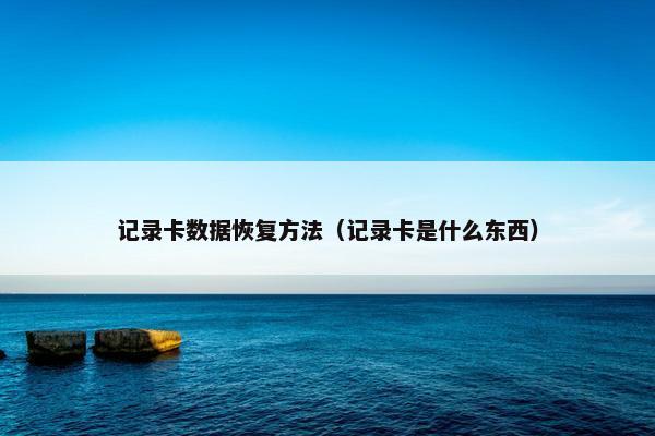 记录卡数据恢复方法（记录卡是什么东西）