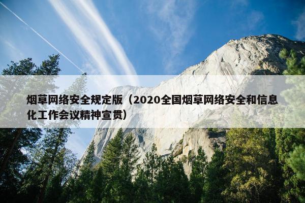 烟草网络安全规定版（2020全国烟草网络安全和信息化工作会议精神宣贯）