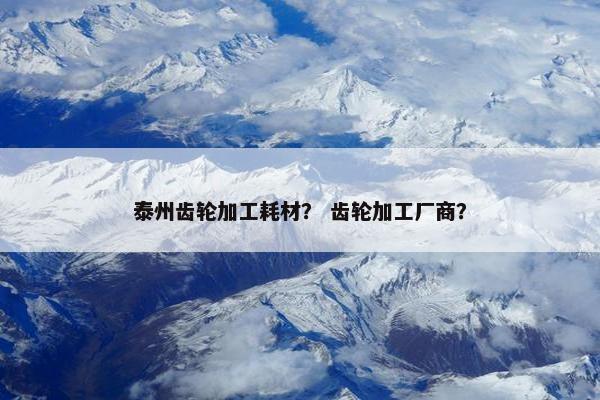 泰州齿轮加工耗材？ 齿轮加工厂商？