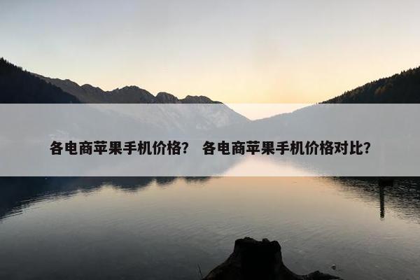 各电商苹果手机价格？ 各电商苹果手机价格对比？