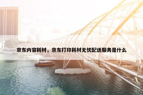 京东内容耗材，京东打印耗材无忧配送服务是什么