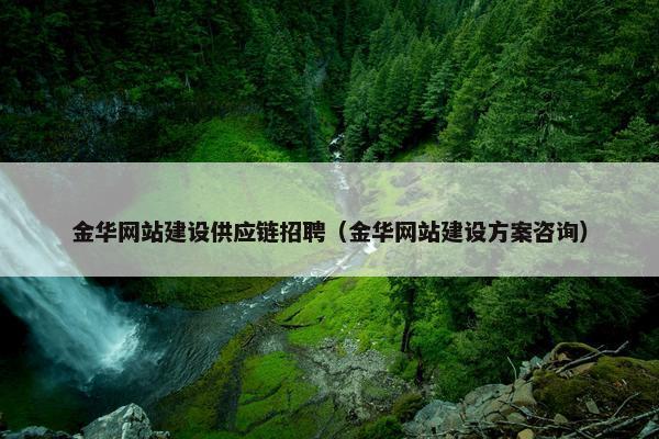 金华网站建设供应链招聘（金华网站建设方案咨询）