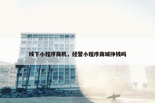 线下小程序商机，经营小程序商城挣钱吗
