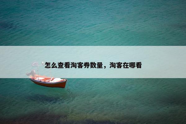 怎么查看淘客券数量，淘客在哪看