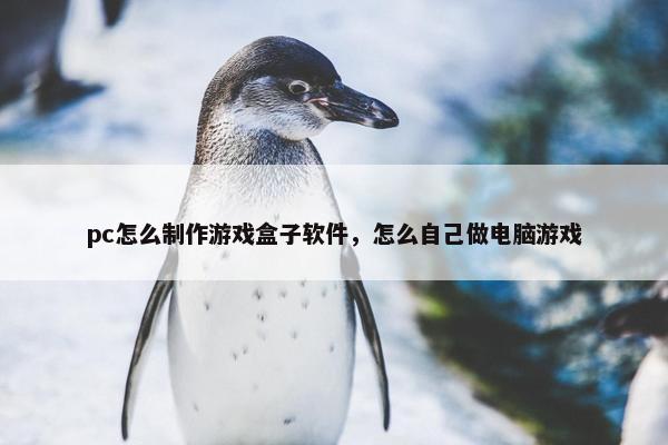 pc怎么制作游戏盒子软件，怎么自己做电脑游戏