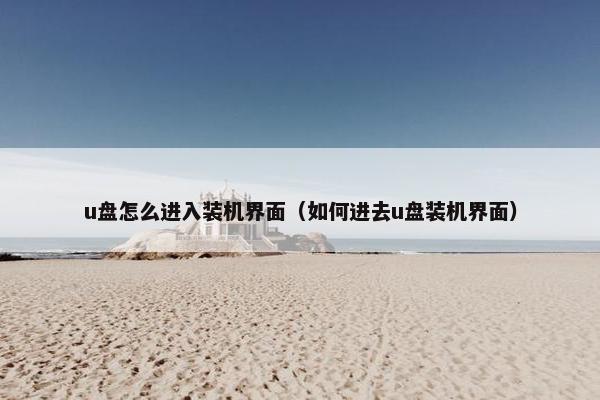 u盘怎么进入装机界面（如何进去u盘装机界面）