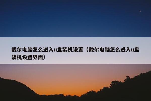 戴尔电脑怎么进入u盘装机设置（戴尔电脑怎么进入u盘装机设置界面）