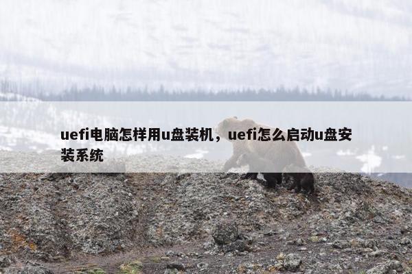 uefi电脑怎样用u盘装机，uefi怎么启动u盘安装系统