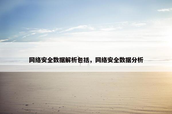 网络安全数据解析包括，网络安全数据分析