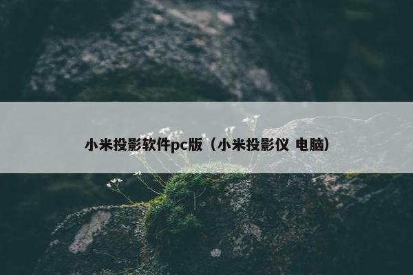 小米投影软件pc版（小米投影仪 电脑）