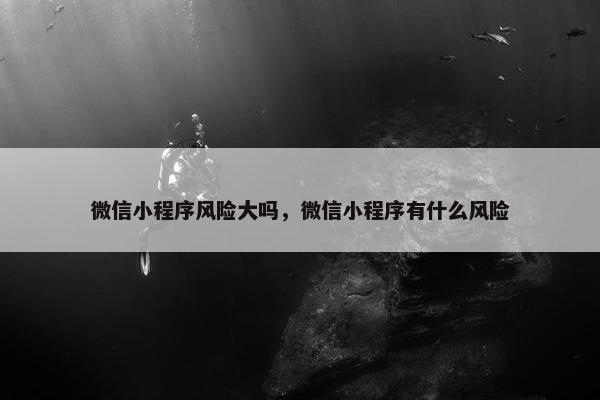 微信小程序风险大吗，微信小程序有什么风险