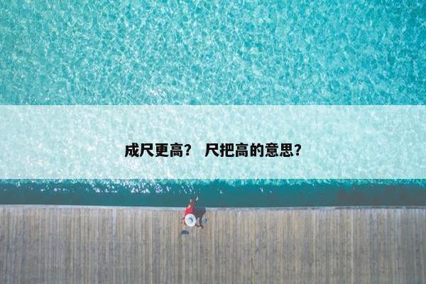 成尺更高？ 尺把高的意思？