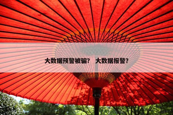 大数据预警被骗？ 大数据报警？