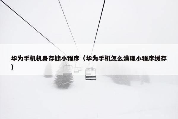 华为手机机身存储小程序（华为手机怎么清理小程序缓存）