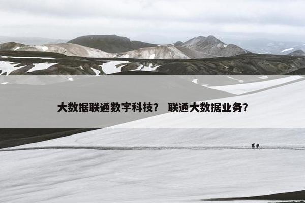 大数据联通数字科技？ 联通大数据业务？