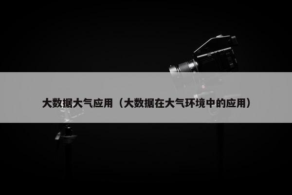 大数据大气应用（大数据在大气环境中的应用）