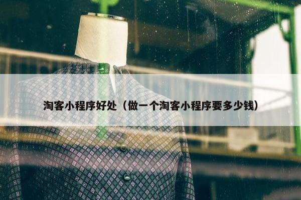 淘客小程序好处（做一个淘客小程序要多少钱）