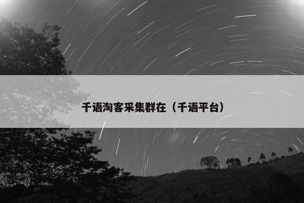 千语淘客采集群在（千语平台）